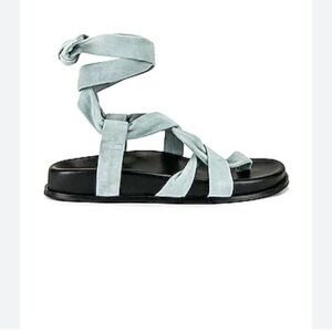 NEW WITH BOX LPA Women's ISHCIA SLIDE Strappy Sandals - Light Blue and Black